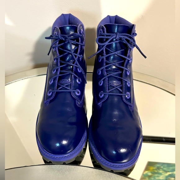 Timberland Shoes - Gently Worn TIMBERLAND Purple Leather Combat Boots, Size 7